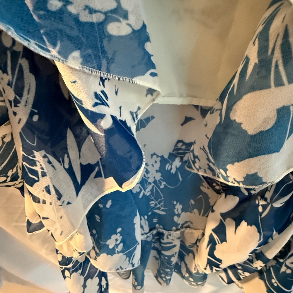 Blue and White Floral Dress - Picture 4 of 4